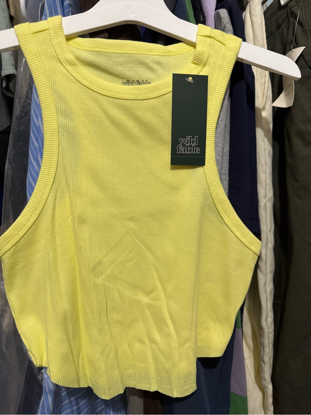 wild fable Neon Yellow Ribbed Tank